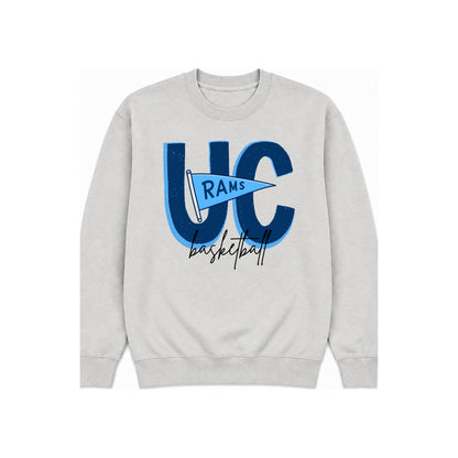 Rams Pennant sweatshirt Light Gray — centered standard-size print at corrected chest height